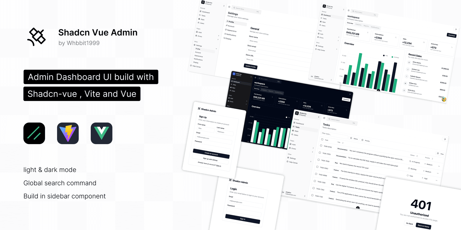 shadcn-vue-admin 说明